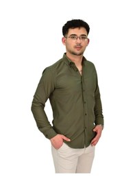 Resim Erkek Likralı Spor Silim Fit Gömlek Bgl-st04326 Haki 