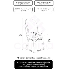 Resim Canisa Bika Serisi 6 Adet Siyah Mutfak Sandalyesi Beyaz Gürgen Ayaklı 1. Sınıf Babyface Kumaş Sandalye Siyah Ayakları Beyaz 