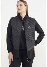 Resim Kapitone Yelekli Üçlü Eşofman Takım - Siyah 001 