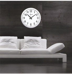 Resim Metalik Çerçeve Kurumsal Ofis Işyeri Otel Duvar Saati Beyaz 