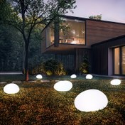 Resim 1 adet Güneş Enerjili Beyaz Işık Oval Taş Lambası - Şık Dış Mekan Bahçe Aydınlatması, Patio, Yol, Havuz, Düğün, Yemek ve Tatil Dekoru, Dayanıklı Plastik, Kolay Kurulum, Havuz Kenarı Atmosferi | Şık Dekor Parçası | Dayanıklı Plastik Lamba, Güneş Işıkları Dış Mekan için 