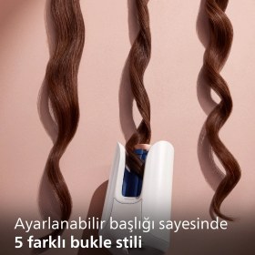 Resim Philips WavePro Otomatik Saç Maşası, SenseIQ Teknolojili, 5 bukle ayarı, İyonik Bakım, BHB968/00 
