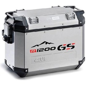 Resim Bmw R1200 Gs Motosiklet Çanta Siyah-Kırmızı Sticker Etiket Modeli 