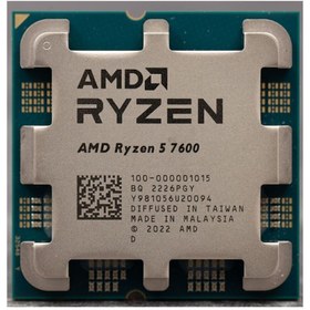 Resim Amd Ryzen 5 7600 3.8GHz (Turbo 5.1GHz) 6 Core 12 Threads 32MB Cache AM5 İşlemci - Tray 