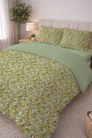 Resim Evmila Minik Çiçekler Desenli Nevresim Takımı - 220x240 Cm Nevresim + 50x70 Yastık kılıfı + 180x200 Cm Çarşaf 