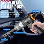 Resim Çeaoo, Çok Amaçlı Şarj Edilebilir Kablosuz El Tipi Vakum, Çift Lityum Piller, Güçlü Emişli Yüksek Hız Motoru, USB Şarjı, Üfleme ve Emme Fonksiyonlu, Yıkanabilir Filtre, 6 Aksesuar Dahil, Arabalar, Karavanlar, Evcil Hayvanlar ve Ev Temizliği İçin İdeal 
