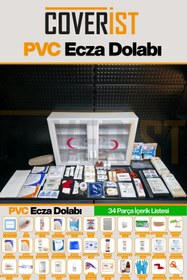 Resim COVERİST PVC İki Kapaklı İş Yeri Ecza Dolabı - İçi Dolu İlk Yardım Setli 