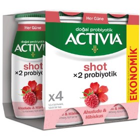 Resim Activia Shot Probiyotik İçecek Ahududu & Hibiskus 4x80 ml 
