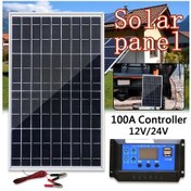 Resim Gaojunshop01 Monokristal Güneş Paneli 100a Kontrolörlü Taşınabilir Şarj Bankası Kamp Oto Karavan 