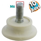 Resim Bingo Rotil Ayak M6 Civatalı mm Krem Profil Yüksletme Ayağı 2.5 cm (10 ADET) 
