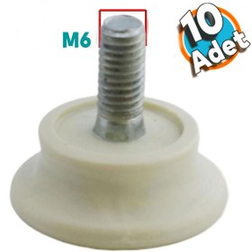 Resim Bingo Rotil Ayak M6 Civatalı mm Krem Profil Yüksletme Ayağı 2.5 cm (10 ADET) 
