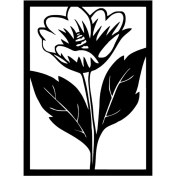 Resim Gmwax Çerçeveli Çiçek Duvar Dekor Sticker 40 x 56 cm 