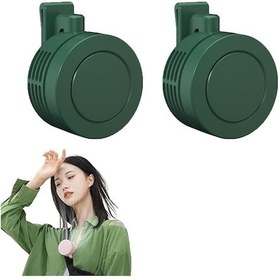 Resim Mini Taşınabilir Elektrikli Vantilatör, Sessiz Ve Kanatsız, C Yeşil 2 Adet,- 