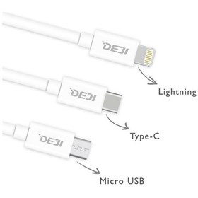 Resim Deji Lightning Micro Usb Type-C Telefon Şarj Kablosu 1.2M Siyah Micro Usb 