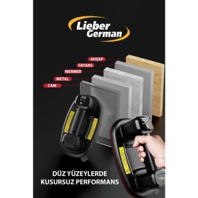 Resim Lieber German Teknoloji 2x Akülü 200 kg Kapasite Dijital Ekran Çift Motorlu Havalı Seramik Metal Cam Vantuzu Oval 