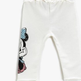 Resim Kız Bebek Minnie Mouse Baskılı Tayt Beli Fırfırlı 