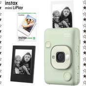 Resim Instax mini LiPlay Hybrid Matcha Green Fotoğraf Makinesi-10'lu Film ve Çerçeve Hediye Seti 