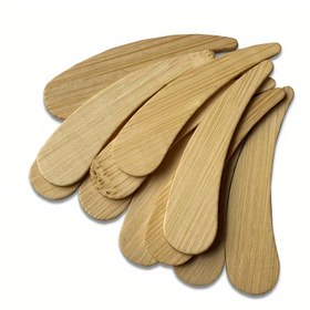 Resim 100 adet Bambu Kozmetik Spatulaları - Mini Makyaj & Yüz Maskesi Karıştırma Kaşıkları, Koku İçermez, Kremler, Losyonlar & Nemlendiriciler için İdeal 