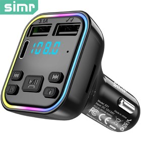 Resim simr Araba mp3 çalar Kablosuz FM Verici Type C USB C Hızlı Şarj Çift USB Araba Şarj Cihazı Eller Serbest Araba Kiti MP3 Çalar FM Modülatörü simr E01 