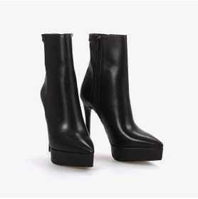 Resim Kemal Tanca Hakiki Deri Kadın Topuklu Bot 17 Siyah 