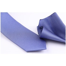 Resim Demfashion Özel Desenli Kravat Mendil Seti - Mavi (533048530) Mavi 