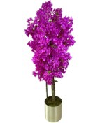 Resim Cihan Çiçekçilik Mor Begonvil 140 Cm Yapay Ağaç 20x20 Metal Saksı 