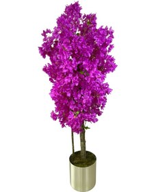 Resim Cihan Çiçekçilik Mor Begonvil 140 Cm Yapay Ağaç 20x20 Metal Saksı 