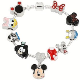 Resim 1 adet Disney Mickey Mouse Kolye, Seksi Şirin Çinko Alaşım Boncuk, El Yapımı DIY, Günlük ve Parti için Çok Yönlü, Sevgililer Günü Hediyesi, Tüm Mevsim Aksesuar 