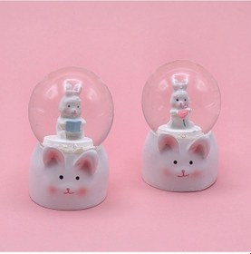 Resim Büro Ev Ofis Hediyesi İçin Tekli Mini Tavşan Figür Kar Küresi 