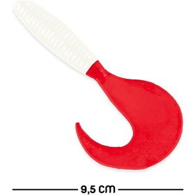 Resim Silikon Kurt Yem - 95mm - Kırmızı/beyaz - Yumy 460-o-18095 