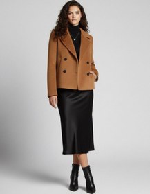 Resim Tangül&Ali'S Moda Evi Astarlı Cepli Kısa Camel Kaşe Kaban 