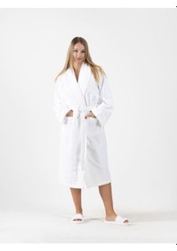 Resim Bukle Şalyaka Bornoz Unisex %100 Pamuk Ev Otel Spa Banyo Bornozu 001 