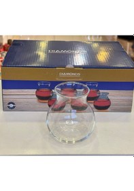 Resim Diamonds Keyfi Ala Sade 6lı Çay Bardağı Şeffaf 