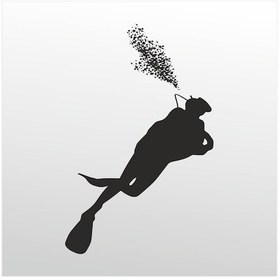 Resim Folyo Sticker Dalgıç 50cm Uzunluk Siyah 