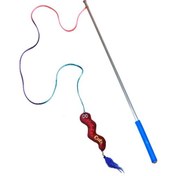 Resim Matatabi Cats Saplı Wormy Sesli Peluş Oyuncaklı Kedi Oltası 45 CM 