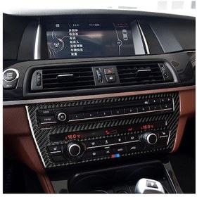 Resim Üç Renkli Karbon Fiber Araba Cd Paneli Merkez Konsol Klima Paneli Dekoratif Etiket Bmw 5 Serisi F07 5gt 535i 2010-2016 1 Adet 