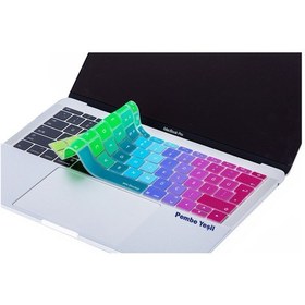 Resim Macbook Pro Klavye Koruyucu 13Inc A1708 12Inc A1534 Türkçe Dazzle Pembe Yeşil 