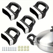 Resim 4/6 adet Tencere Kolu Yan Metal Buharlı Tencere Kolu Kulak Değiştirme Metal Tencere Kolu Buharlı Tencere Steamer Sos Tenceresi Değiştirme Kısa Yan Kolu 