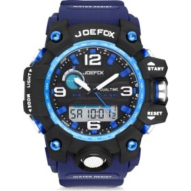 Resim Joefox Dijital Analog Slikon Kordon Erkek Kol Saati 1623m 