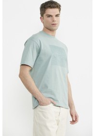 Resim Oversize Baskılı Pamuk Tişört - Yeşil Yeşil 