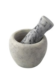 Resim Mithra Life MIT1252 Lüks Doğal Desenli Açık Gri Mermer Oyma Havan ve Tokmak 