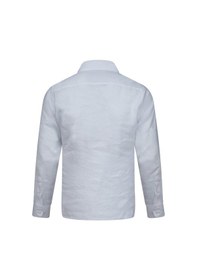 Resim Beyaz Comfort Fit Düğmeli Yaka Uzun Kollu Gömlek Beyaz 