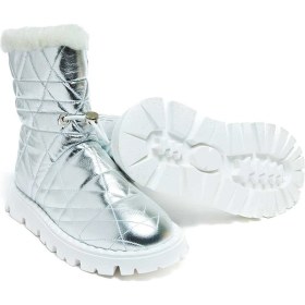 Resim Bestello Kürklü Termoplastik Düz Bot 101-232518-15 Kadın Bot Gumus 