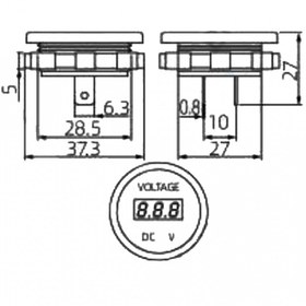 Resim Genel Markalar MARİN Voltmetre 28mm 6-32V 