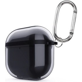 Resim Apple Uyumlu AirPods 4 Kılıf Airbag 42 Metal Askı Aparatlı Kapak Kulaklık Kılıfı Estetik Ve Maksimum Koruma Füme 