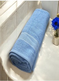 Resim Büyük Boy Banyo Havlusu, Duş Havlusu, Tek Silgi 95 X 145cm Mavi 