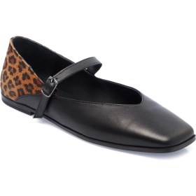 Resim Tergan Siyah Hakiki Deri Leopar Kadın Babet - K25I1BB67848-A23 