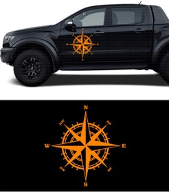 Resim Melek Pazarı 20 X 20 Cm Oto Pusula Off Road, Travel Araba Sticker 