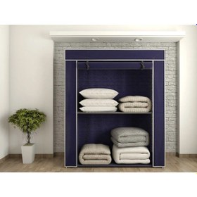 Resim Dzgn Home Çelik Metal Borulu Yorgan Hurcu Yüklük Gardırop-laciver Lacivert 