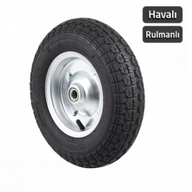 Resim YAPARLAR 62221 El Arabası Yedek Teker Şişme Havalı Rulmanlı 355 mm 